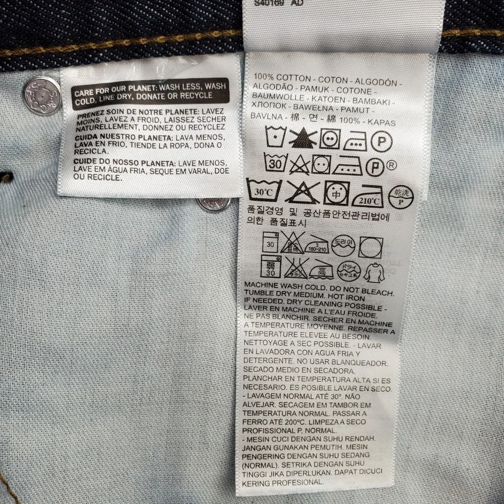 Levi's 559 Straight Leg Jeans Mens 44x30 Blue Relaxed Fit‎ Red Tab Single Stitch